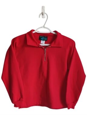 Vintage Kids Red Quarter-Zip Pullover Sweater Rivers Edge Small